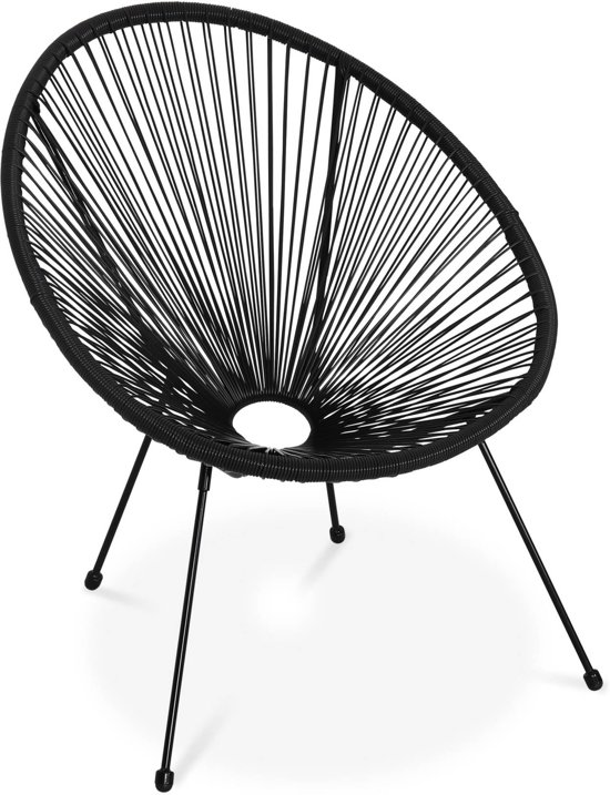 ACAPULCO stoel ei-vormig - Zwart- Stoel 4 poten retro design