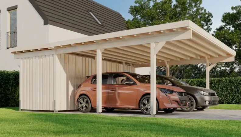 dubbele carport met berging