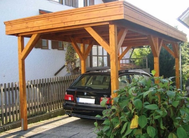 houten enkelvoudige carport
